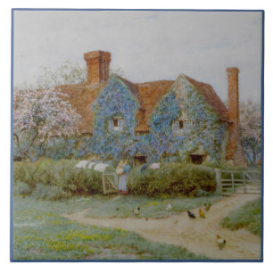 Helen Allingham Buckinghamshire House at Penn Str Tile
