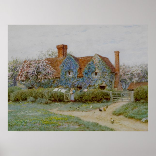 Helen Allingham Buckinghamshire House at Penn Stre Poster (Front)