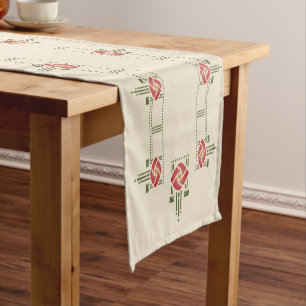 Helen Foster Rose Frieze Stencil Short Table Runner