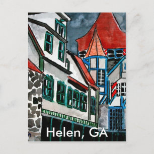 Helen GA vacation paradise German town Georgia art Postcard
