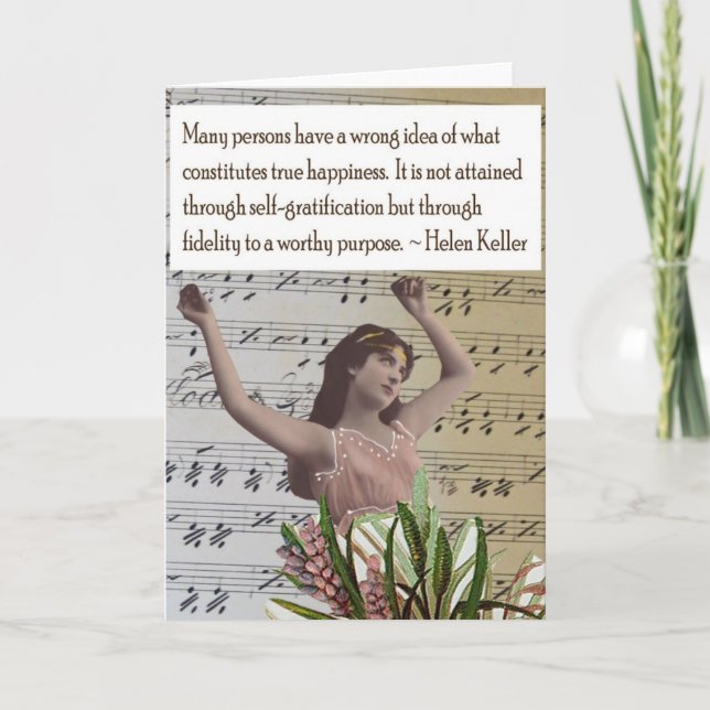 Helen Keller Collage Quote Greeting Card (Front)