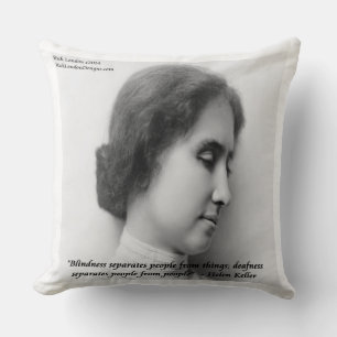 Helen Keller & Famous Deaf/Blind Quote Pillow