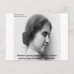 Helen Keller & Famous Deaf/Blind Quote Postcard