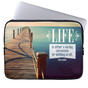 Helen Keller Inspirational Quote "Adventure" Laptop Sleeve