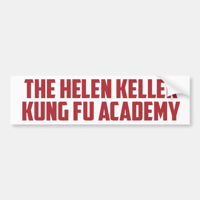 Helen Keller Kung Fu Academy Funny Bumper Sticker (Front)