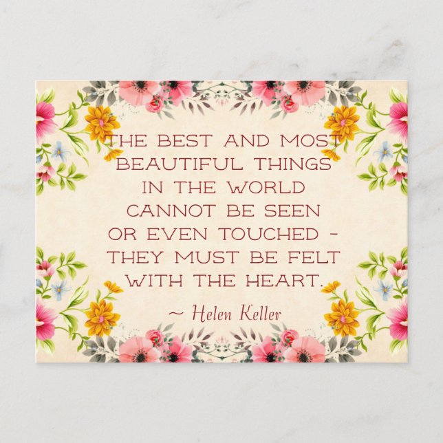 Helen Keller Quote Postcard (Front)
