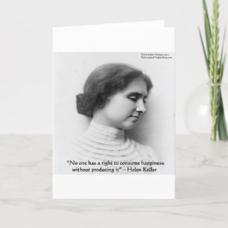 Helen Keller "Right 2 Happiness" Wisdom Quote Gift Card