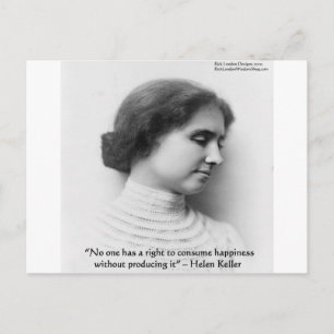 Helen Keller "Right 2 Happiness" Wisdom Quote Gift Postcard