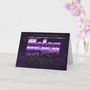 Helen Name Vorname lila retro Karte Geburtstag Card