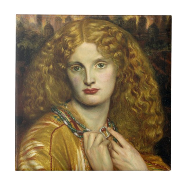 Helen of Troy (by Dante Gabriel Rossetti) Tile (Front)
