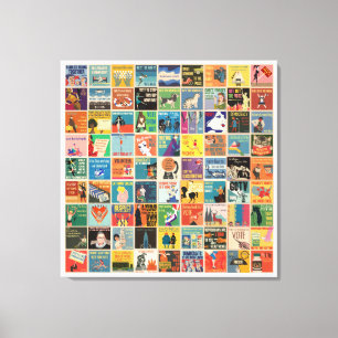 Helen Stickler meme collage wrapped canvas print