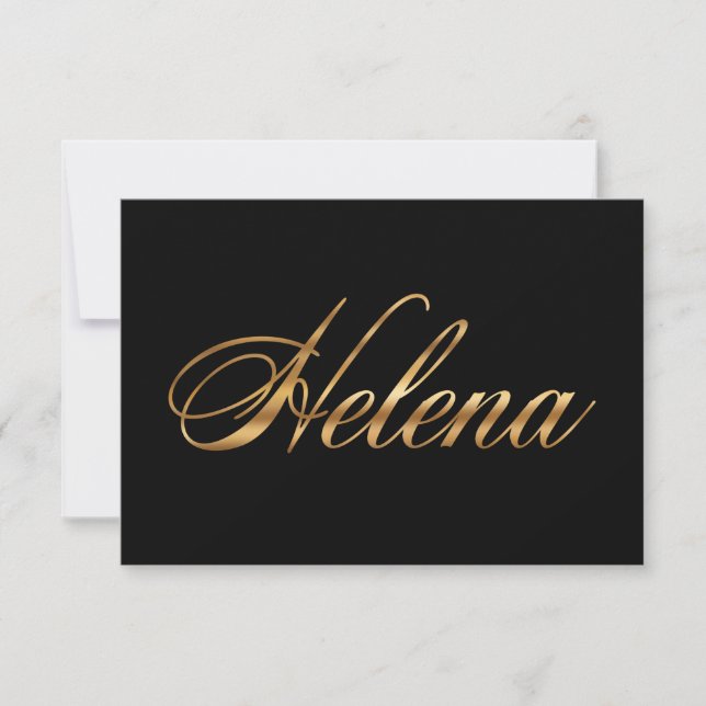 Helena gold Design Lettering Card (Front)