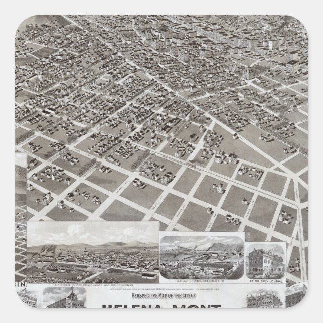 Helena, Mont Square Sticker (Front)