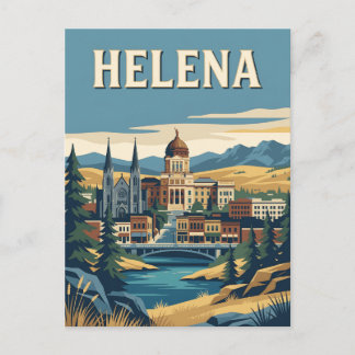 Helena Montana Capital City Vintage Travel Poster Postcard