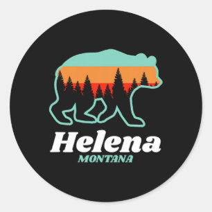 Helena Montana Fishing Skiing Snowboarding Bear  Classic Round Sticker