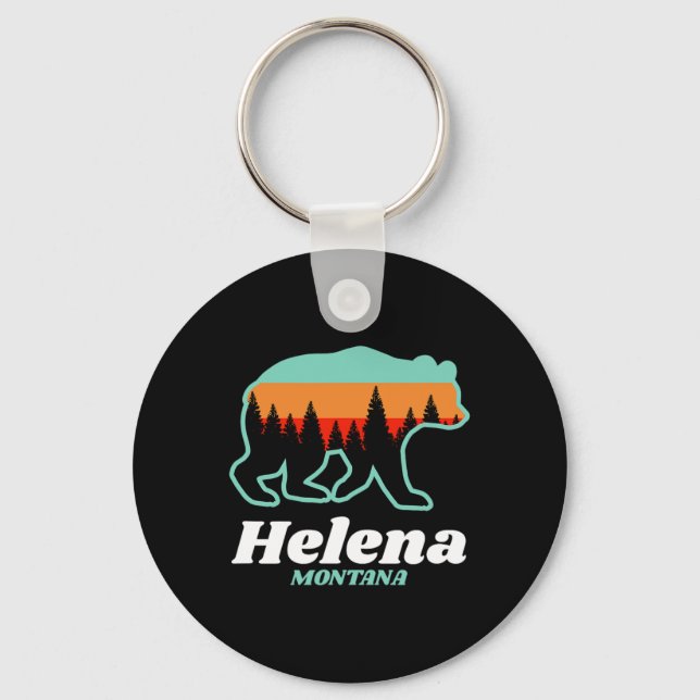 Helena Montana Fishing Skiing Snowboarding Bear  Key Ring (Front)