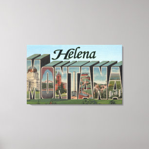 Helena, Montana - Large Letter Scenes Canvas Print
