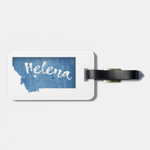 Helena Montana Wood Grain Luggage Tag