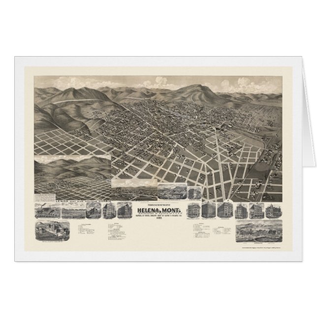 Helena, MT Panoramic Map - 1890 (Front Horizontal)