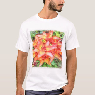 Helen's Coral Coloured Lilies Watercolor T-Shirt