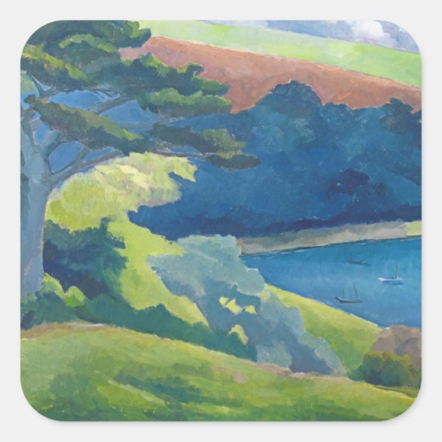 Helford Passage Cornwall Square Sticker (Front)