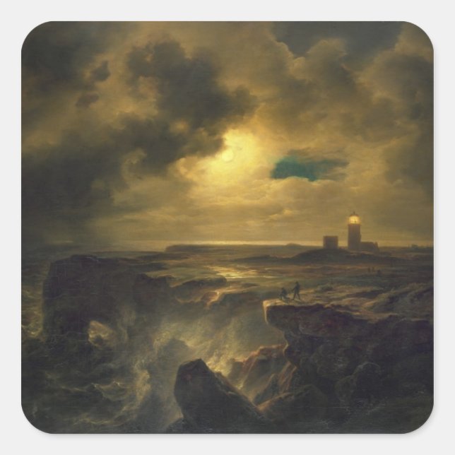 Helgoland in Moonlight, 1851 Square Sticker (Front)