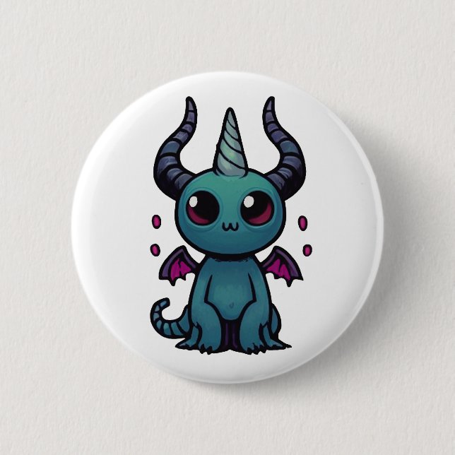 Helhorn the Demonic Unicorn Cryptid Button (Front)