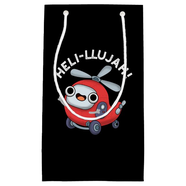 Heli-llujah Funny Helicopter Pun Dark BG Small Gift Bag (Front)