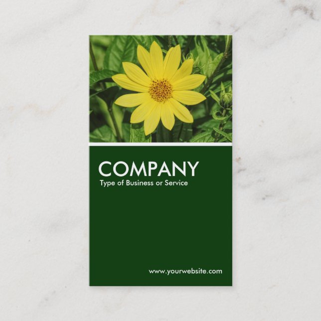 Helianthus - Dark Green Business Card (Front)