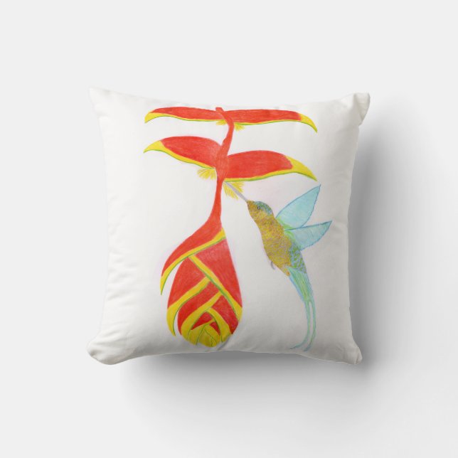 Heliconia Hummingbirds Cushion (Front)