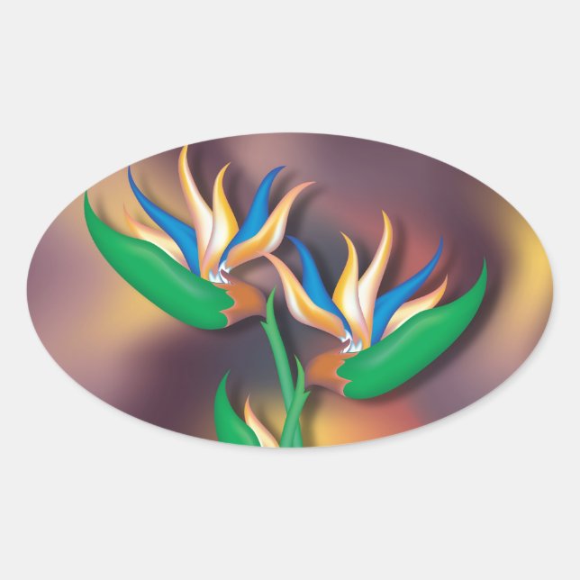 Heliconia  oval sticker (Front)