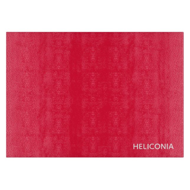 Heliconia red colour name cutting board (Front)