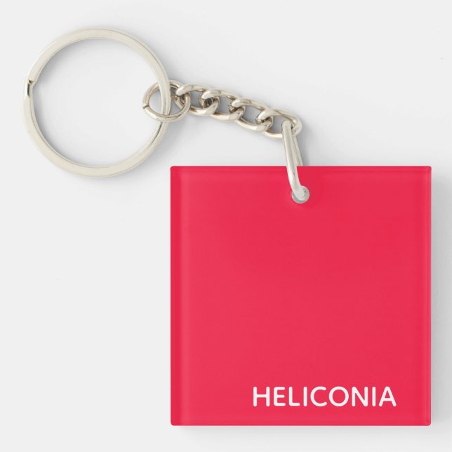 Heliconia red colour name key ring (Front)