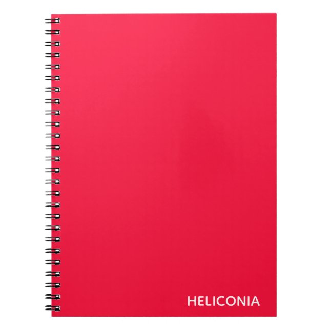Heliconia red colour name notebook (Front)