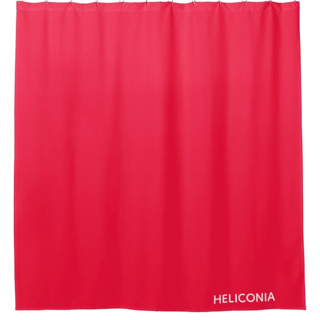 Heliconia red colour name shower curtain (Front)