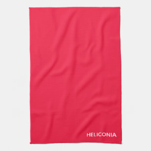 Heliconia red colour name tea towel