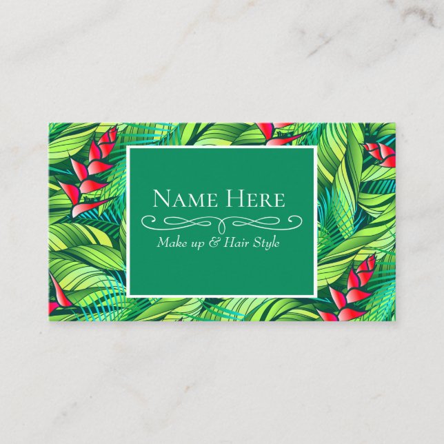 Heliconia tropical floral business card (Front)