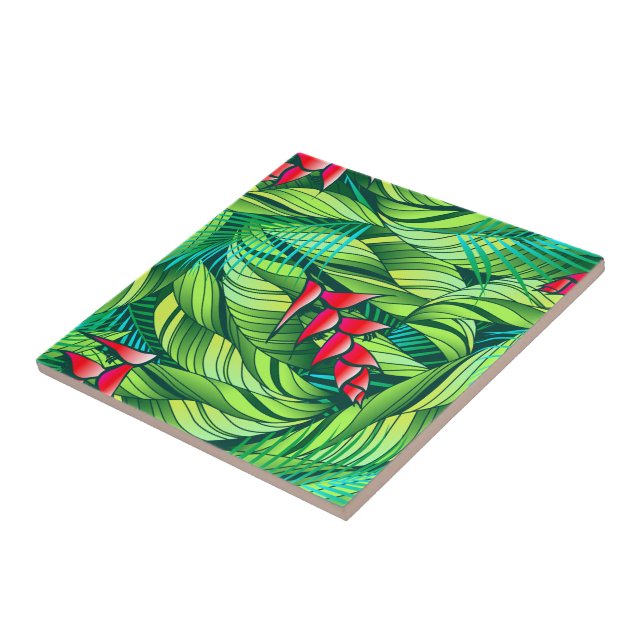 Heliconia tropical floral tile (Side)