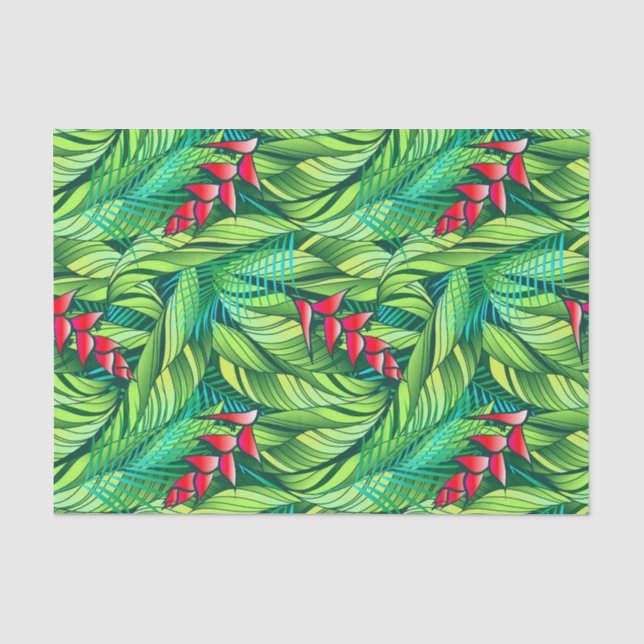 Heliconia tropical floral tissue paper (Front)