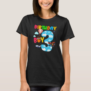 Helicopter 3rd Birthday Boy Aeroplane Plane Pilot T-Shirt