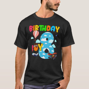 Helicopter 8th Birthday Boy Aeroplane Plane Pilot T-Shirt
