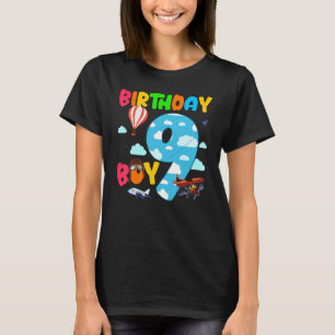 Helicopter 9th Birthday Boy Aeroplane Plane Pilot T-Shirt