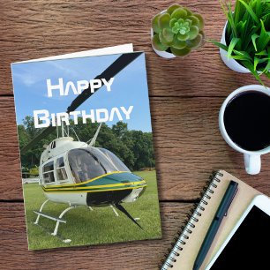 Helicopter Aeroplane, Cool Aviation Birthday Card