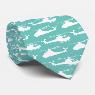 Helicopter Air Force Blue Aviation Themed Tie