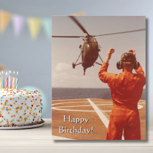 Helicopter Airplane photo Cool Aviation Birthday Postcard