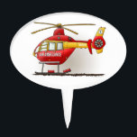 Helicopter Ambulance Cake Pick<br><div class="desc">This is one of many fire police EMS gifts featuring fire police and EMS vehicle images by artist, Richard Neuman. Every piece of emergency equipment is drawn in high detail yet always has a touch of whimsy. His unique work is in homes and offices in every state and around the...</div>
