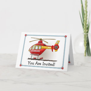 Helicopter Ambulance Party Invitation