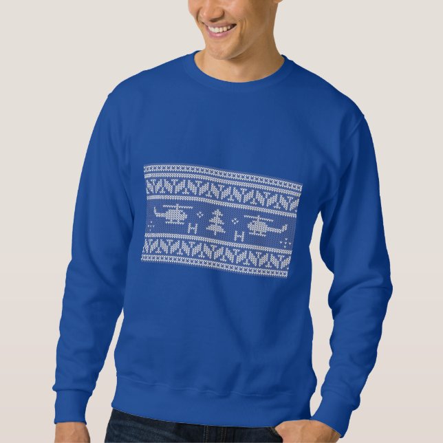 Helicopter Aviation Christmas Pattern Sweatshirt (Front)