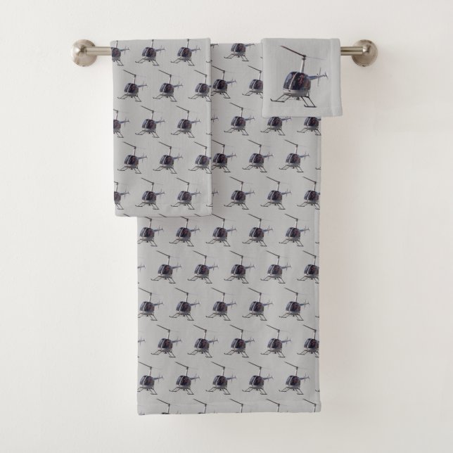 Helicopter Bath Towel Set Cool Helicopter Towels (Insitu)