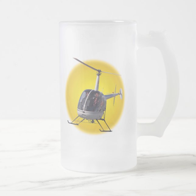 Helicopter Beer Glass Flying Chopper Mugs Steins (Right)